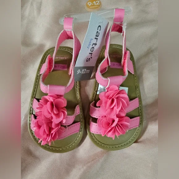 Carter's Shoes Carters Girls Pink Flower Sandals Months